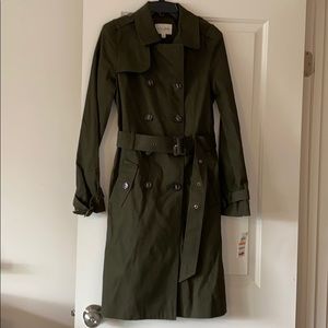 army green trench coat